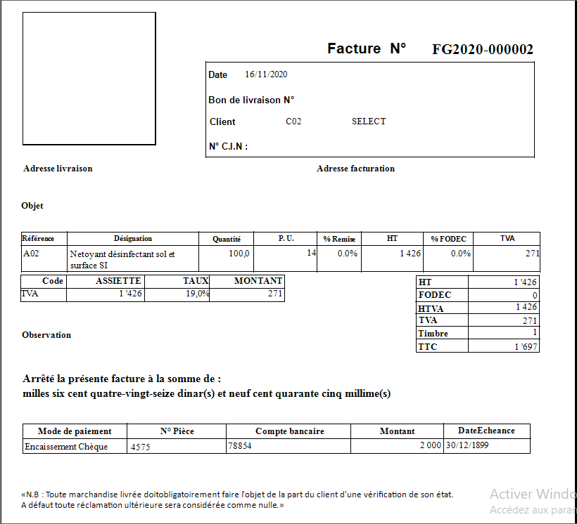 7.6.1.2. Procédure Comptabilisation des factures et des paiements (ACHAT)